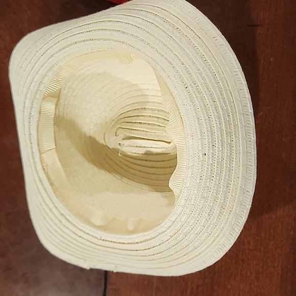 Red 18in doll Shoes and Cream Hat Set - Picture 2 of 3